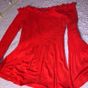 Red off the shoulder top